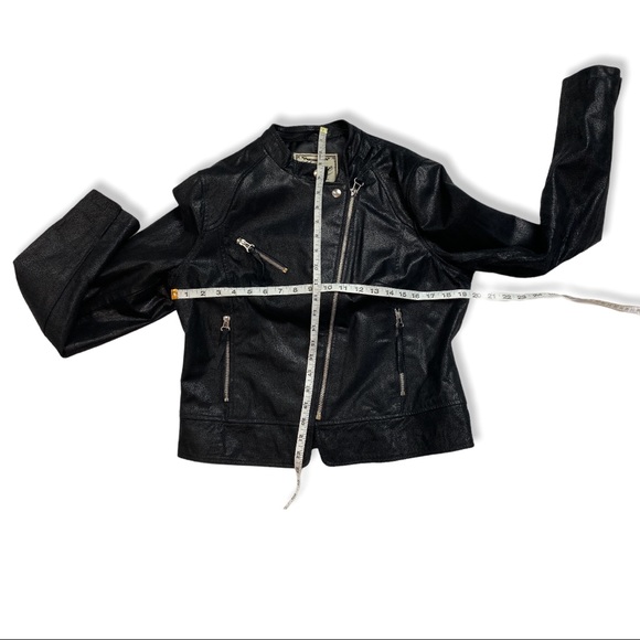 Black Vegan Leather Moto Jacket - Picture 9 of 9